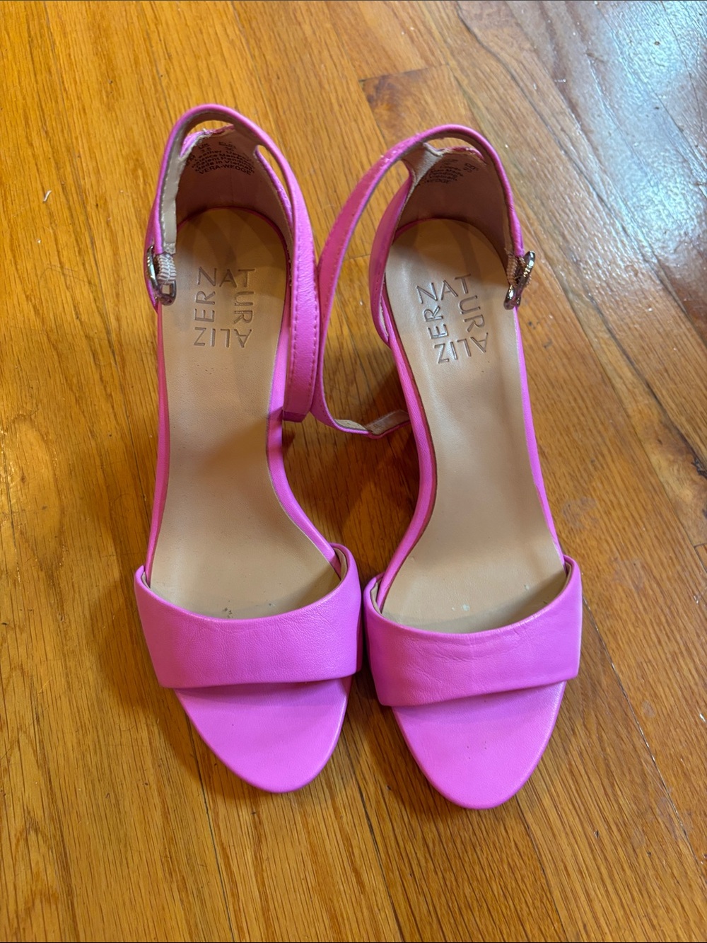 Naturalizer Hot Pink Open-Toe Ankle Strap Block Heel Sandals Size 6 - Picture 3 of 6